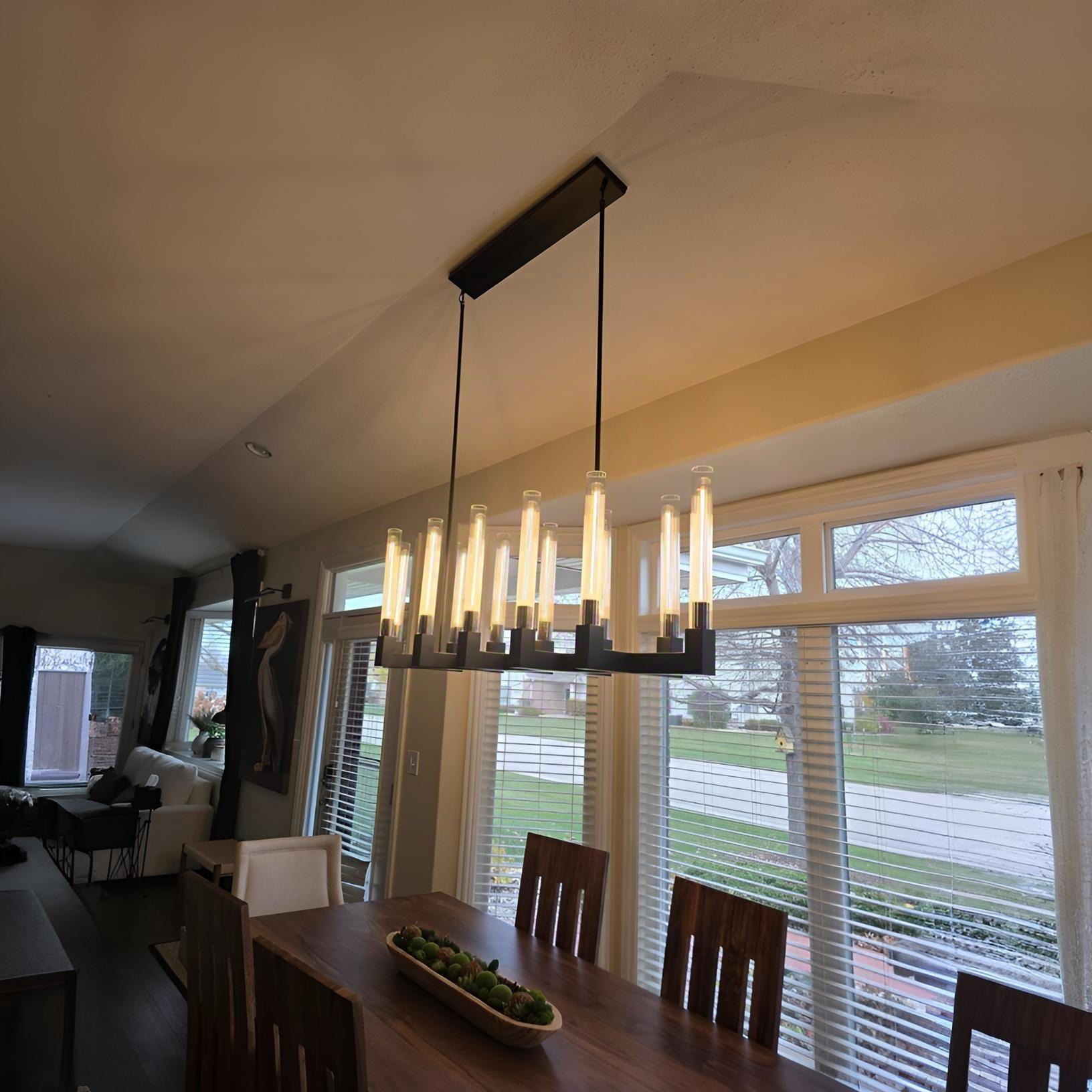 WOMO Fluted-Glass Candlestick Linear Chandelier - Cannele