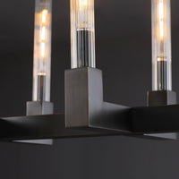 WOMO Fluted-Glass Candlestick Linear Chandelier - Cannele