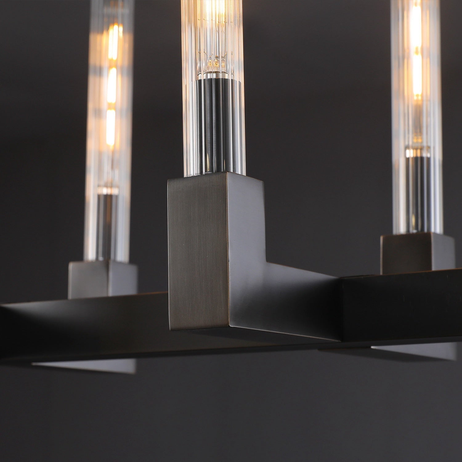WOMO Fluted-Glass Candlestick Linear Chandelier - Cannele