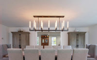 WOMO Fluted-Glass Candlestick Linear Chandelier - Cannele
