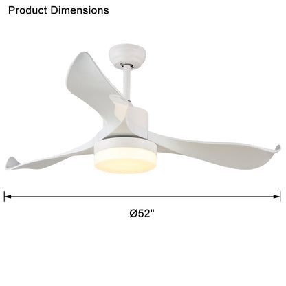 WOMO 3 Blade White Ceiling Fan Lamp-WM5100