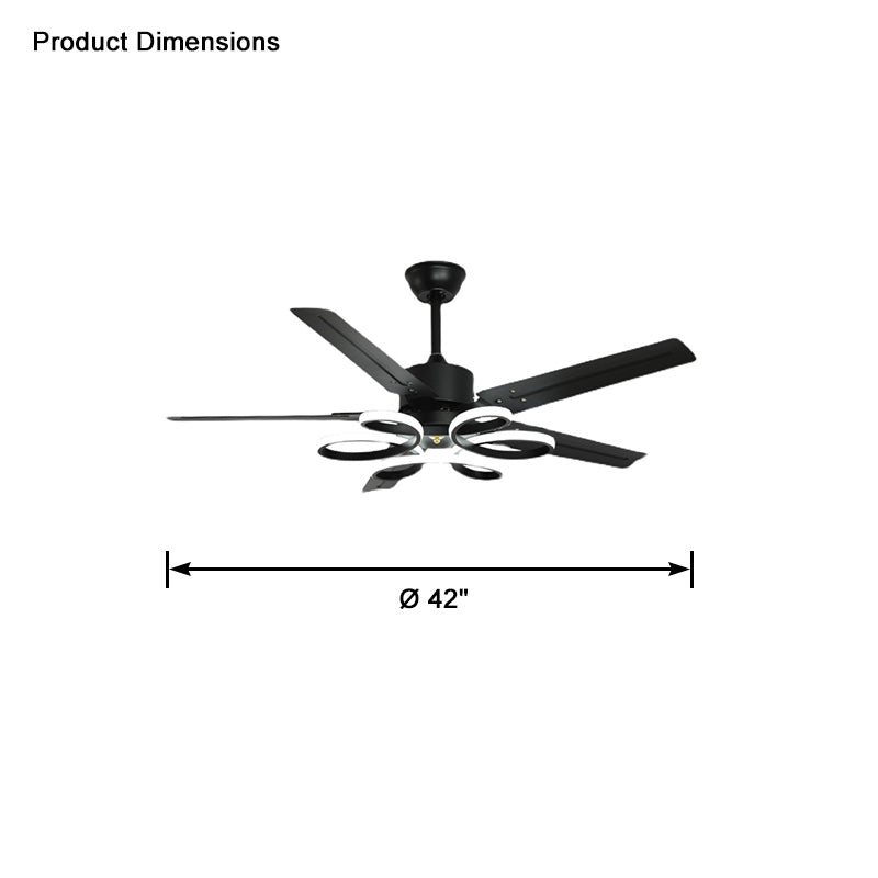 WOMO Unique Black Ceiling Fan Lamp-WM5104