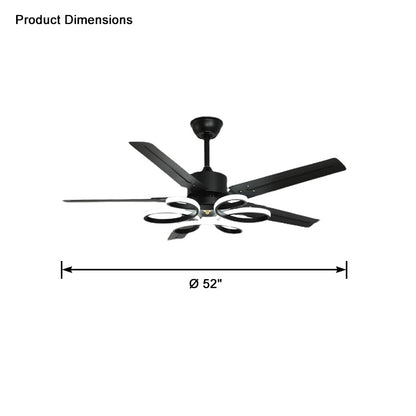 WOMO Unique Black Ceiling Fan Lamp-WM5104