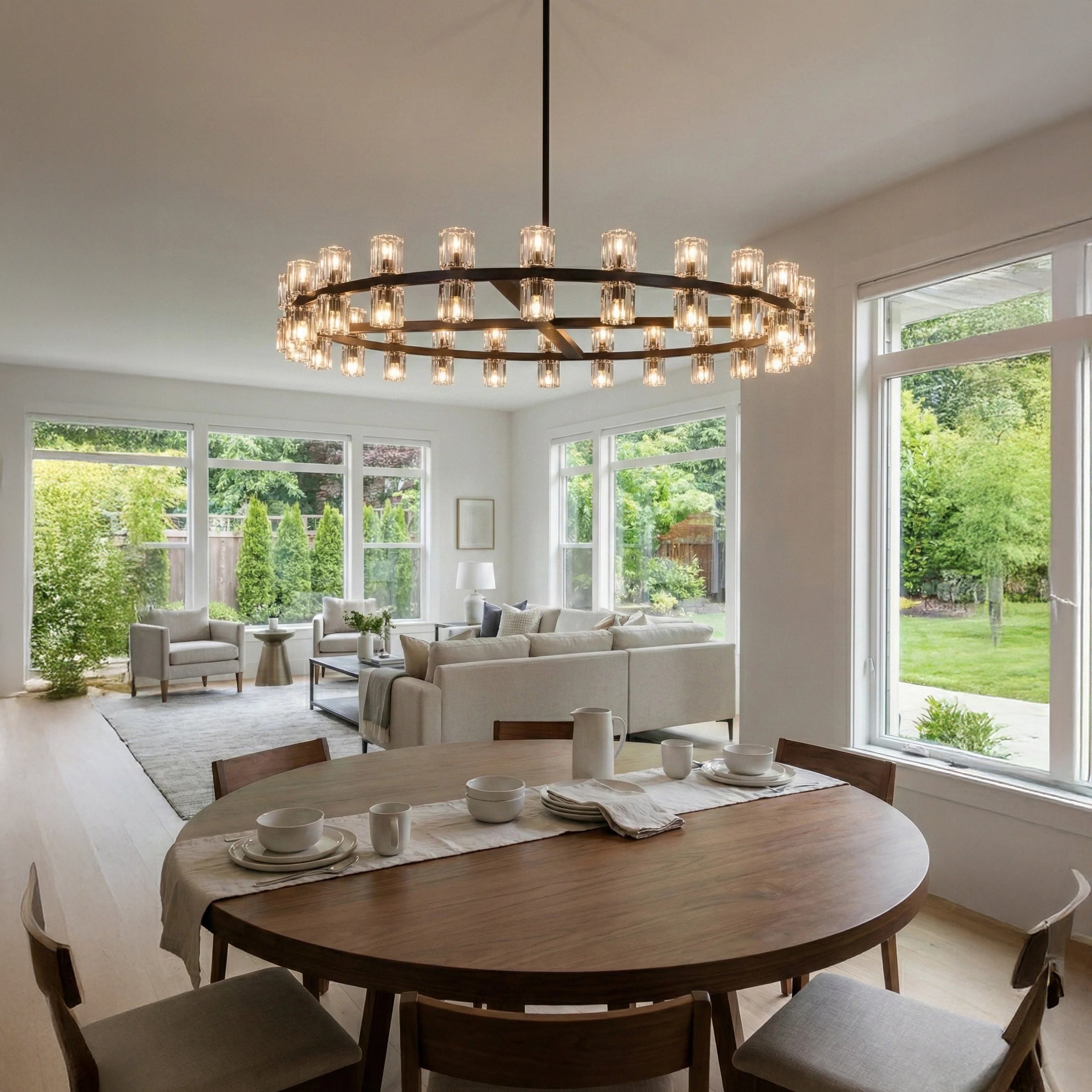 WOMO Hexagonal Crystal Round Chandelier – Arcachon