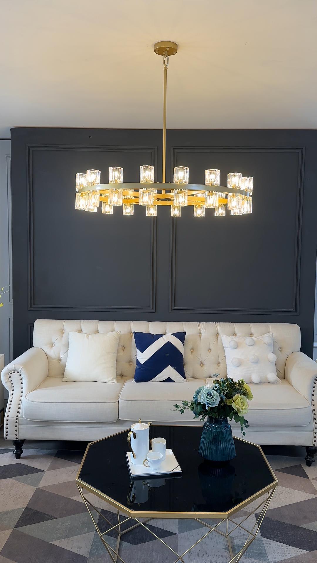 WOMO Hexagonal Crystal Round Chandelier – Arcachon