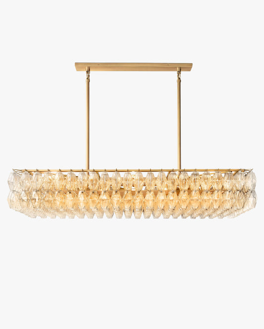 WOMO Clear Murano Glass Rectangular Chandelier - Chiara
