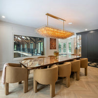 WOMO Clear Murano Glass Tiered Rectangular Chandelier - Chiara