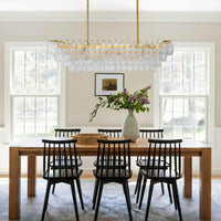 WOMO Clear Murano Glass Tiered Rectangular Chandelier - Chiara