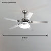 WOMO Slimline Stainless Steel Ceiling Fan Lamp-WM5112 thumbnail