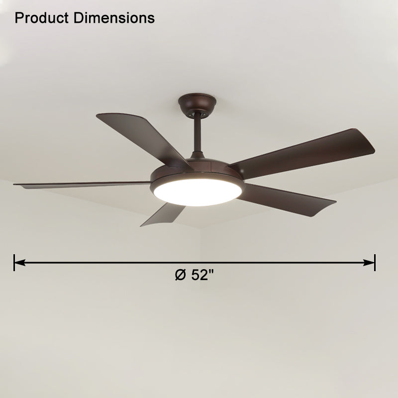 WOMO 5 Blade Mid Century Modern Ceiling Fan Lamp-WM5113