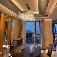WOMO Chain Crystal Rectangular Chandelier - Marignan