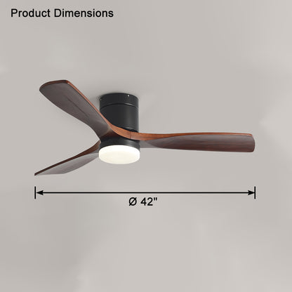 WOMO 3 Wood Blade Hugger Ceiling Fan Lamp-WM5116