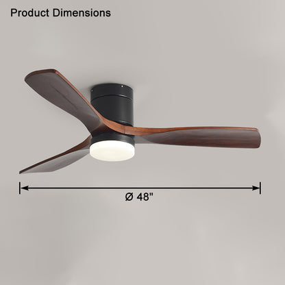 WOMO 3 Wood Blade Hugger Ceiling Fan Lamp-WM5116