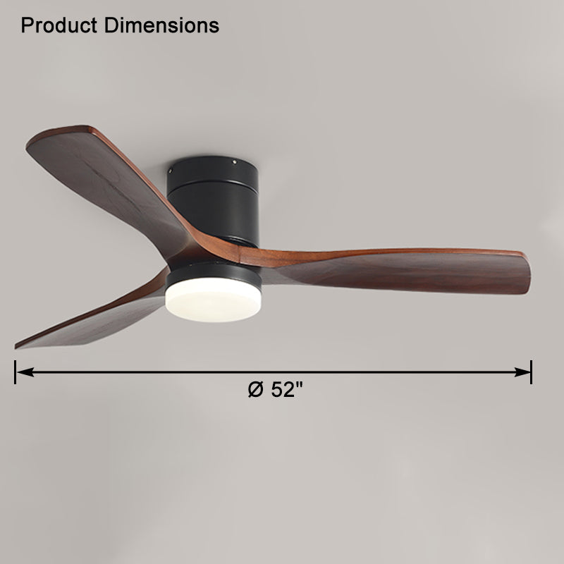 WOMO 3 Wood Blade Hugger Ceiling Fan Lamp-WM5116