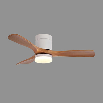 WOMO 3 Wood Blade Hugger Ceiling Fan Lamp-WM5116