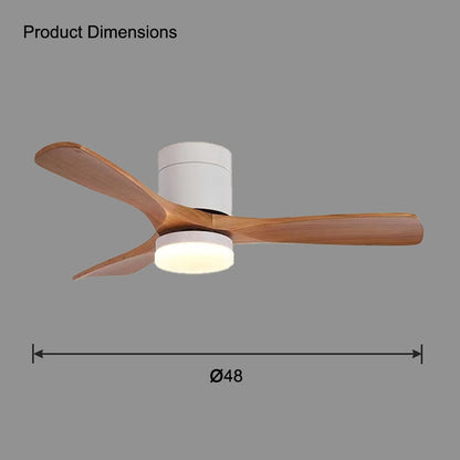 WOMO 3 Wood Blade Hugger Ceiling Fan Lamp-WM5116