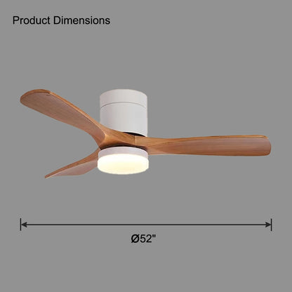 WOMO 3 Wood Blade Hugger Ceiling Fan Lamp-WM5116