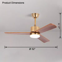 WOMO Mid Century Modern Ceiling Fan Lamp-WM5117