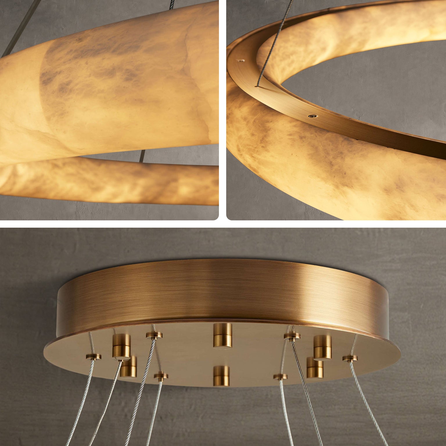 WOMO Lisse Ring Alabaster Chandelier - Rivage