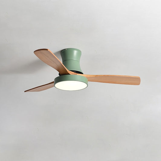 WOMO 3 Wood Blade Hugger Ceiling Fan Lamp-WM5120