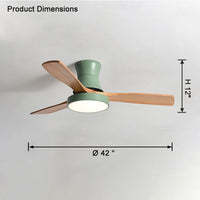 WOMO 3 Wood Blade Hugger Ceiling Fan Lamp-WM5120