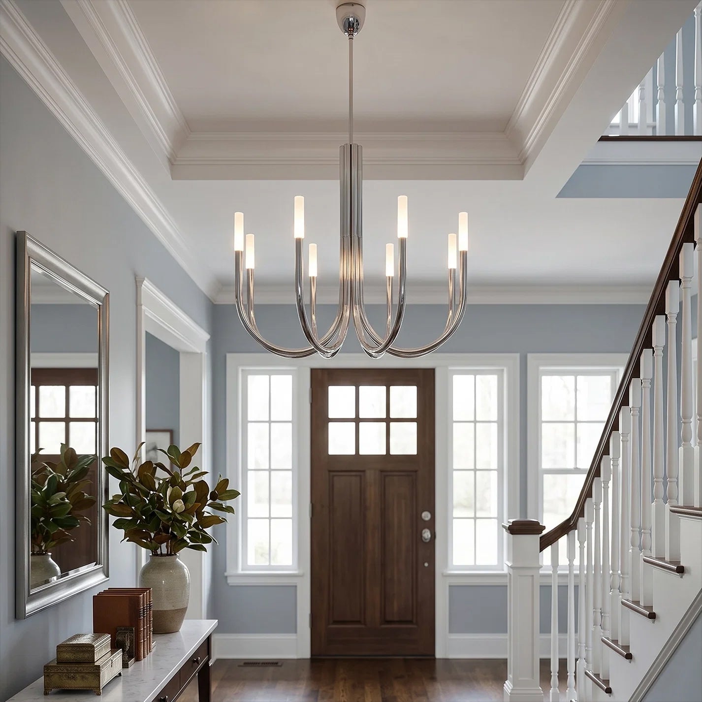 WOMO Candlestick Swoop Arm Chandelier - Rousseau