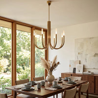 WOMO Candlestick Swoop Arm Chandelier - Rousseau