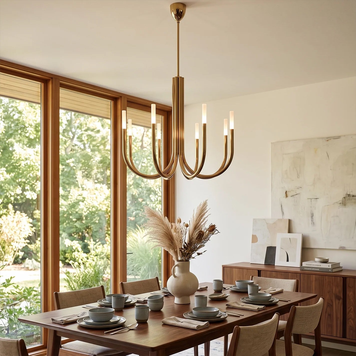 WOMO Candlestick Swoop Arm Chandelier - Rousseau