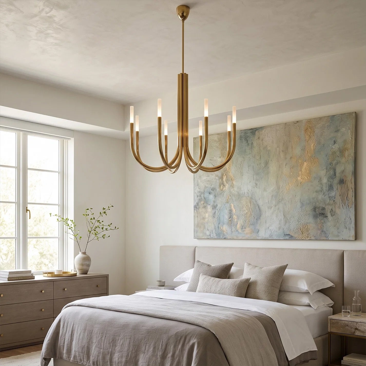 WOMO Candlestick Swoop Arm Chandelier - Rousseau