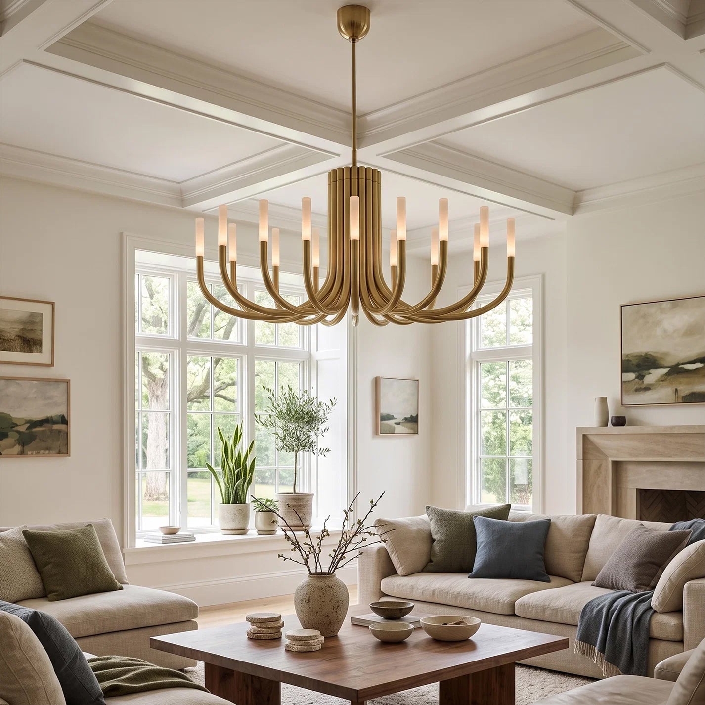WOMO Candlestick Swoop Arm Chandelier - Rousseau