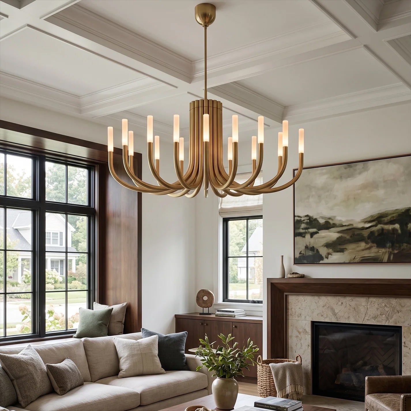 WOMO Candlestick Swoop Arm Chandelier - Rousseau