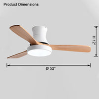 WOMO 3 Wood Blade Hugger Ceiling Fan Lamp-WM5120