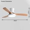 WOMO 3 Wood Blade Hugger Ceiling Fan Lamp-WM5120 thumbnail