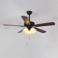 WOMO Vintage Glass Ceiling Fan Chandelier-WM5121