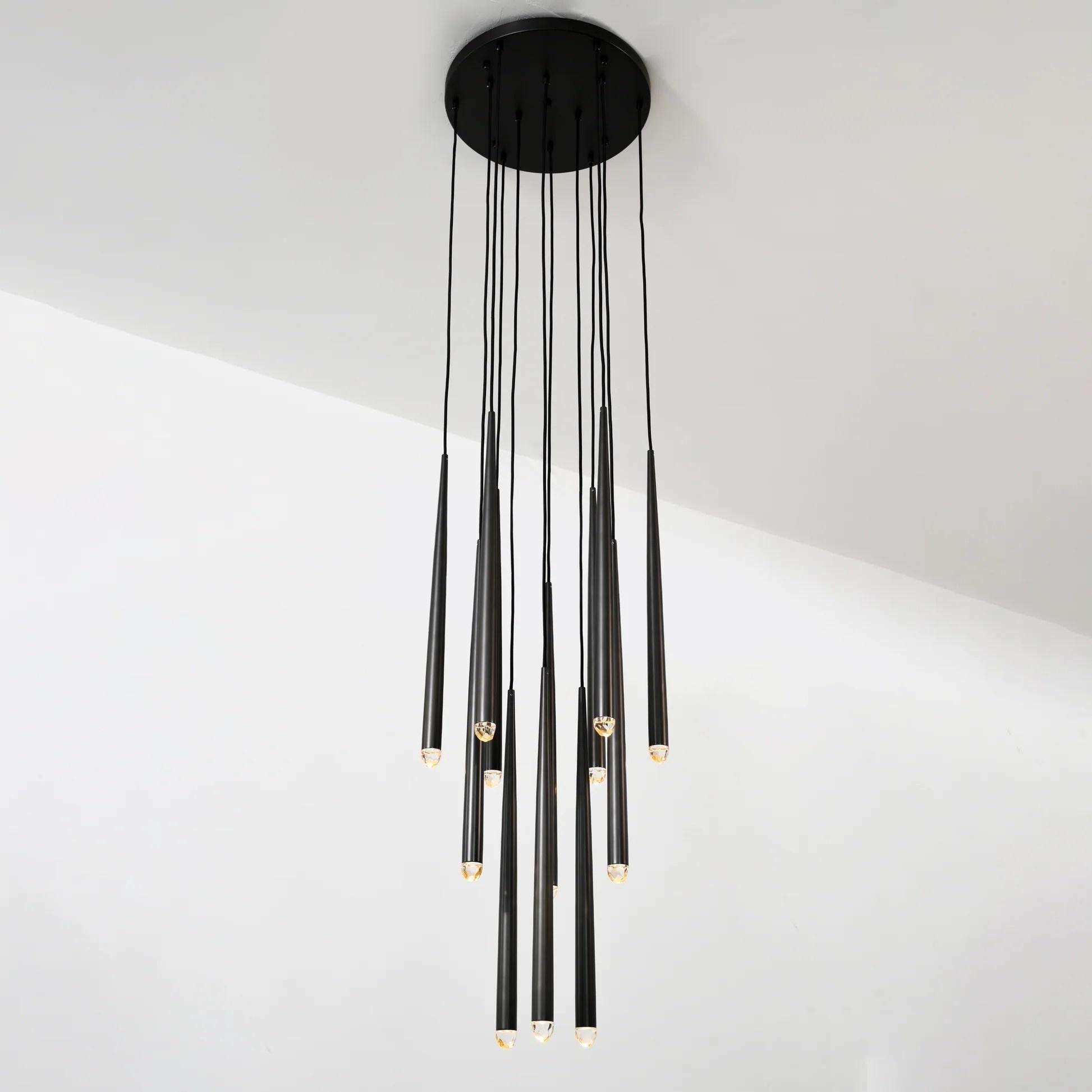 WOMO Pin Cascading Round Chandelier - Aquitaine