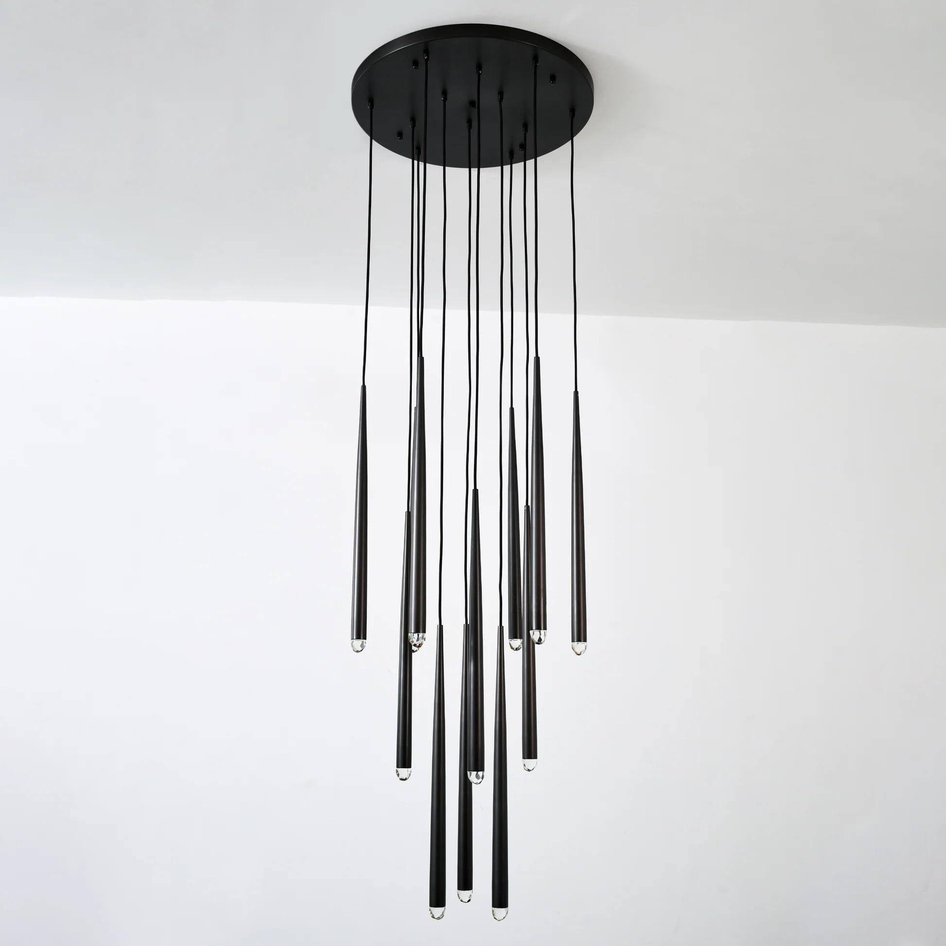 WOMO Pin Cascading Round Chandelier - Aquitaine