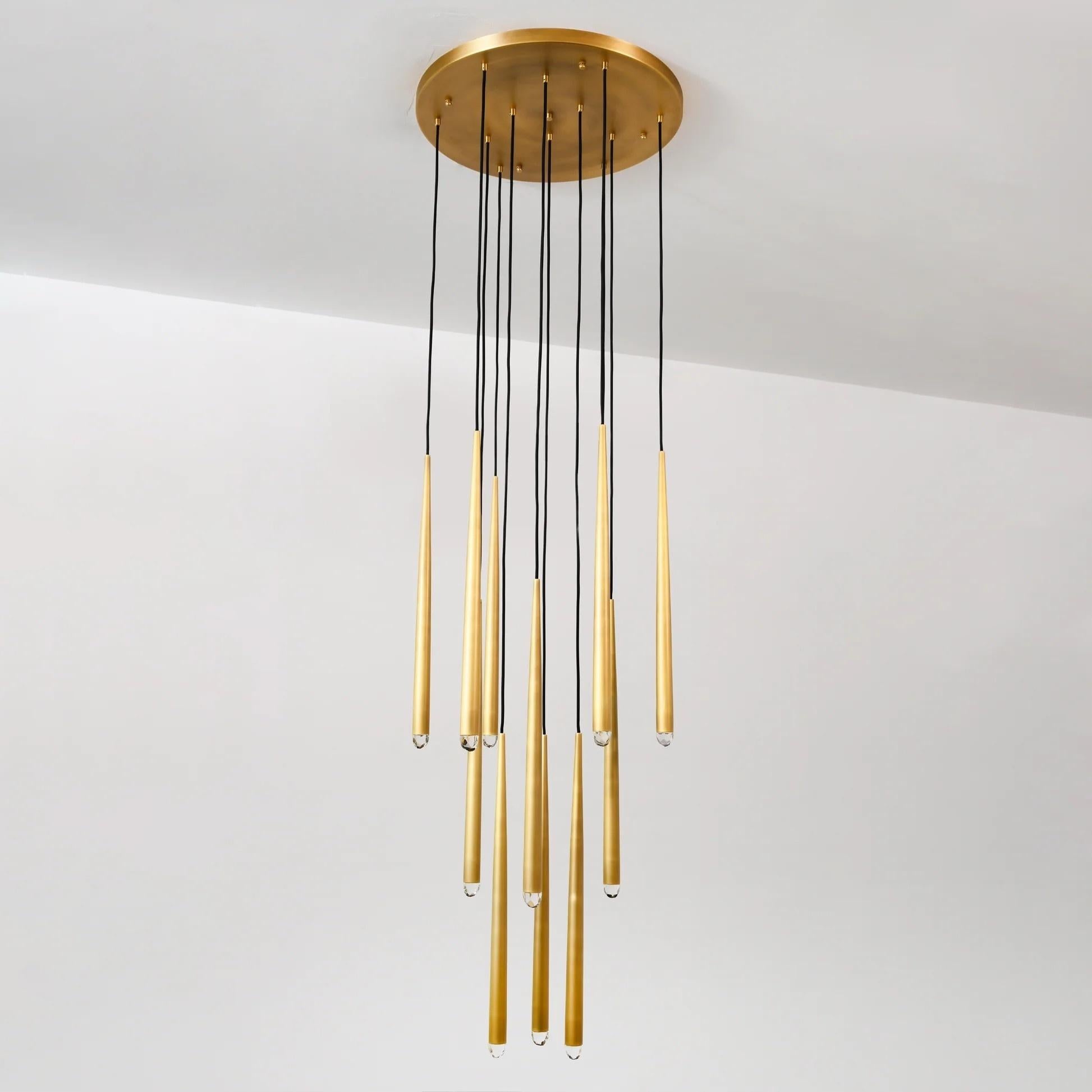 WOMO Pin Cascading Round Chandelier - Aquitaine