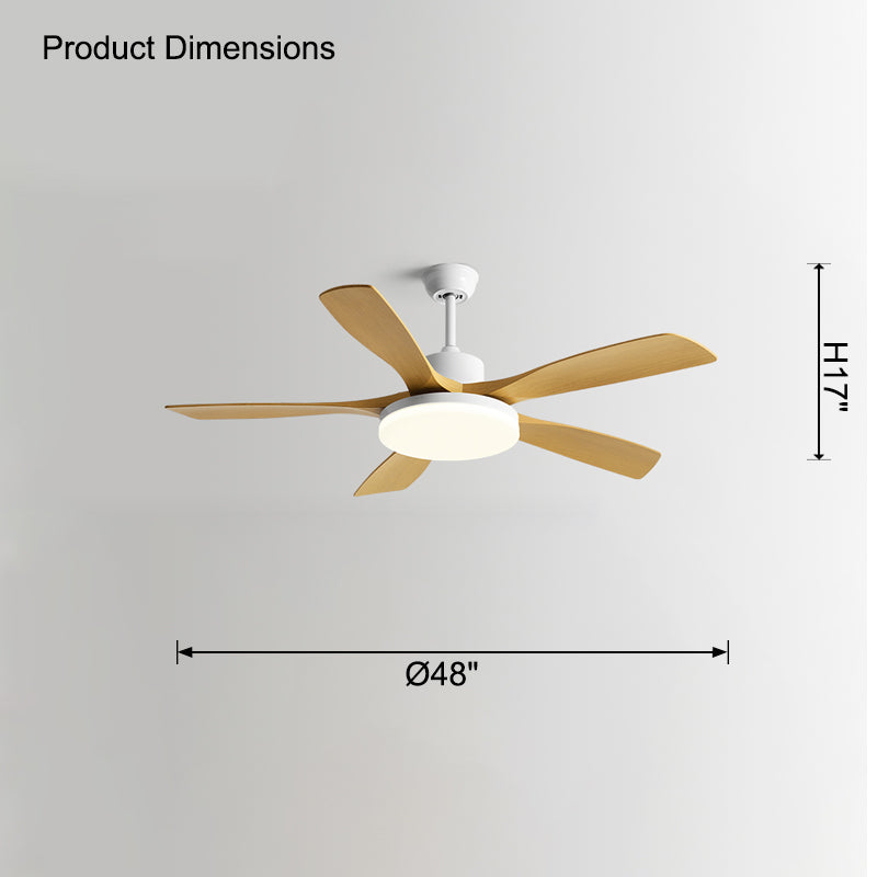 WOMO Scandi 5 Blade Ceiling Fan Lamp-WM5125