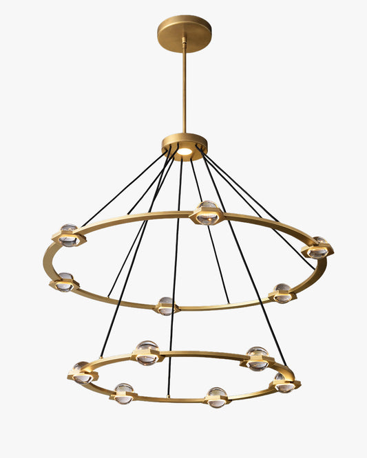 WOMO Globe Crystal Tiered Ring Chandelier - Eclatant