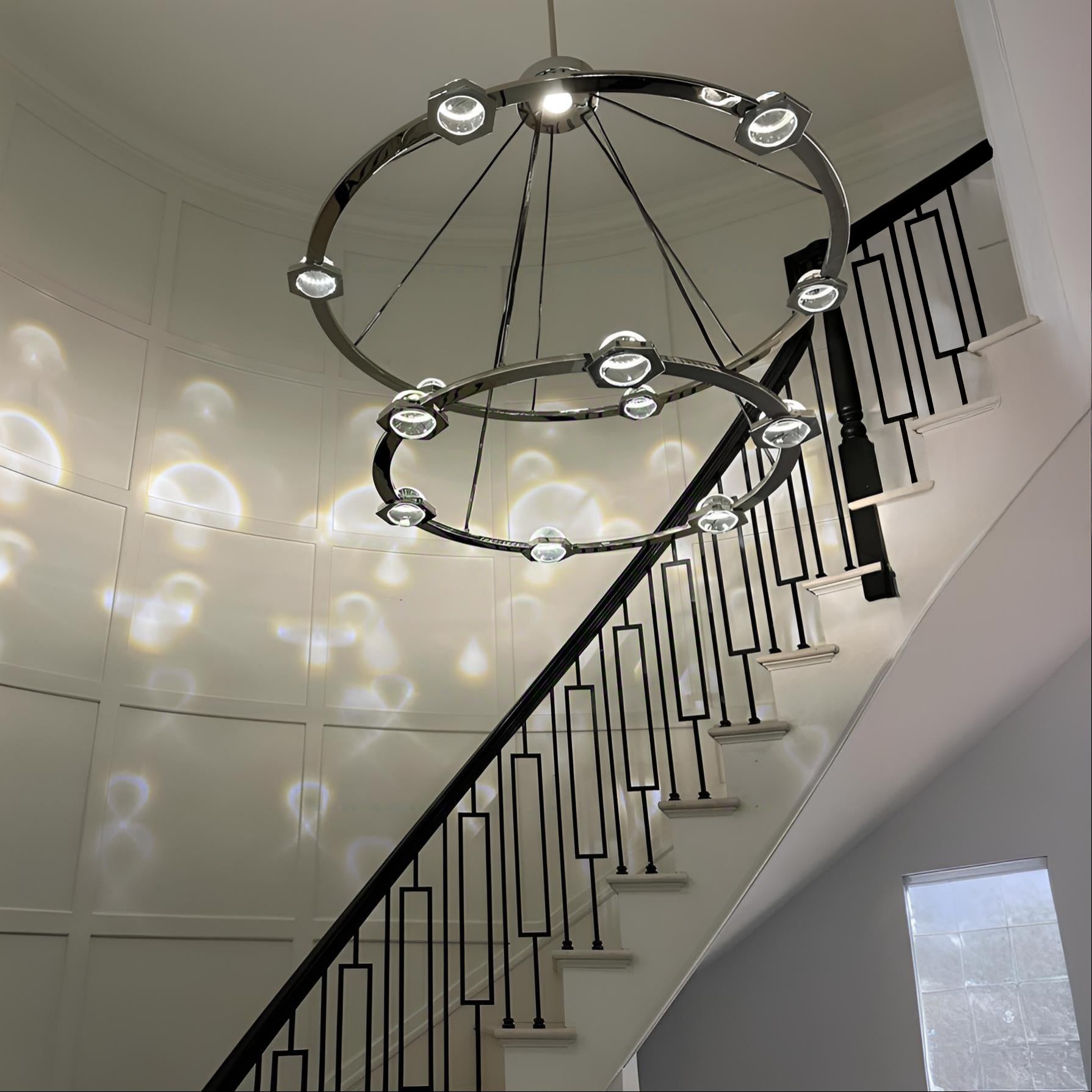 WOMO Globe Crystal Tiered Ring Chandelier - Eclatant