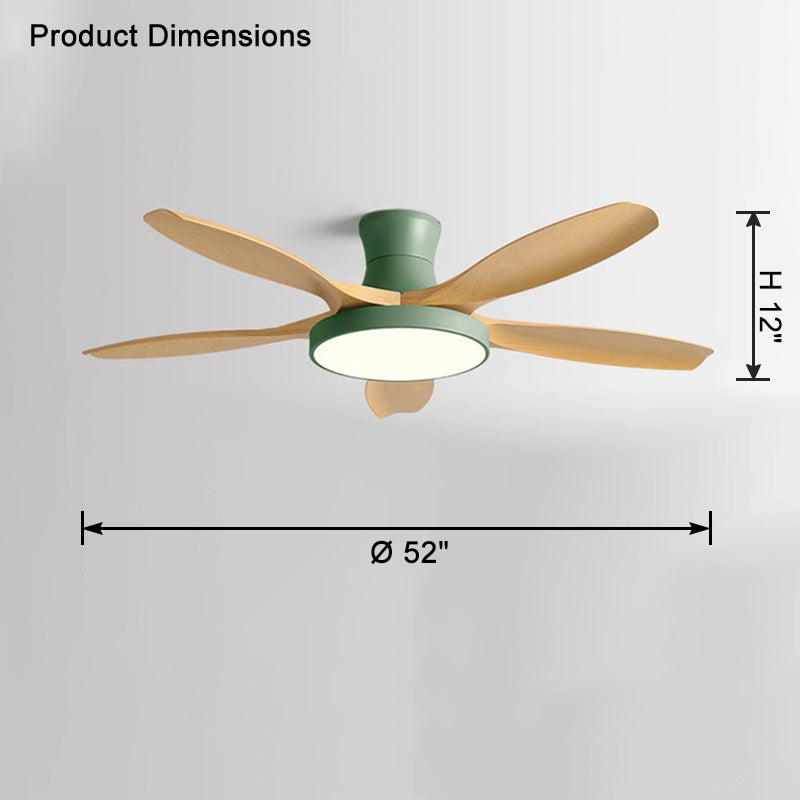 WOMO Scandi Large Flush Mount Ceiling Fan Lamp-WM5130