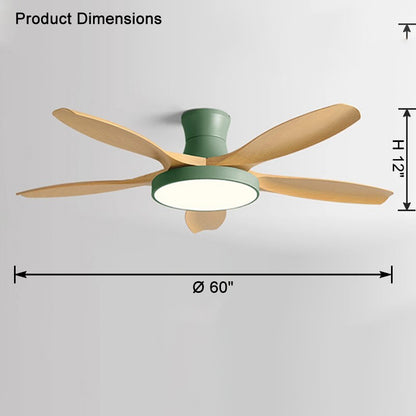 WOMO Scandi Large Flush Mount Ceiling Fan Lamp-WM5130