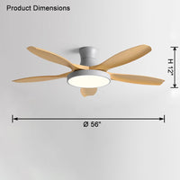 WOMO Scandi Large Flush Mount Ceiling Fan Lamp-WM5130