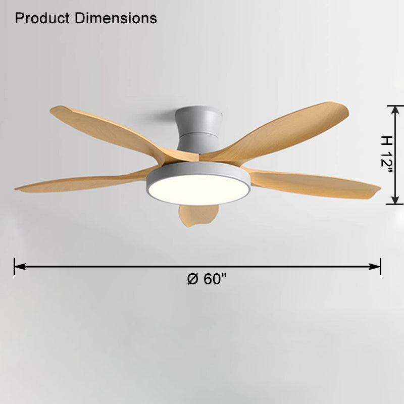 WOMO Scandi Large Flush Mount Ceiling Fan Lamp-WM5130