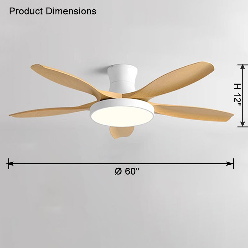 WOMO Scandi Large Flush Mount Ceiling Fan Lamp-WM5130