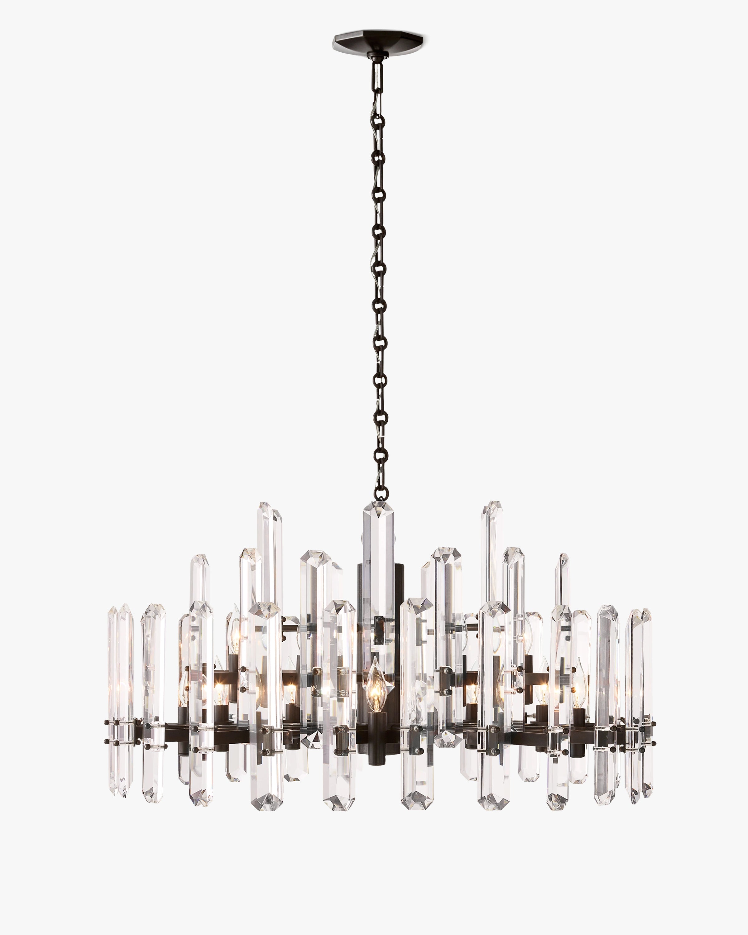 WOMO Crystal Prism Round Chandelier - Bonnington