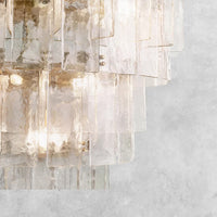WOMO Clear Hammered Glass Tiered Chandelier - Lattice