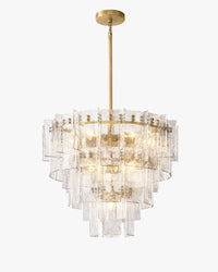 WOMO Clear Hammered Glass Tiered Chandelier - Lattice