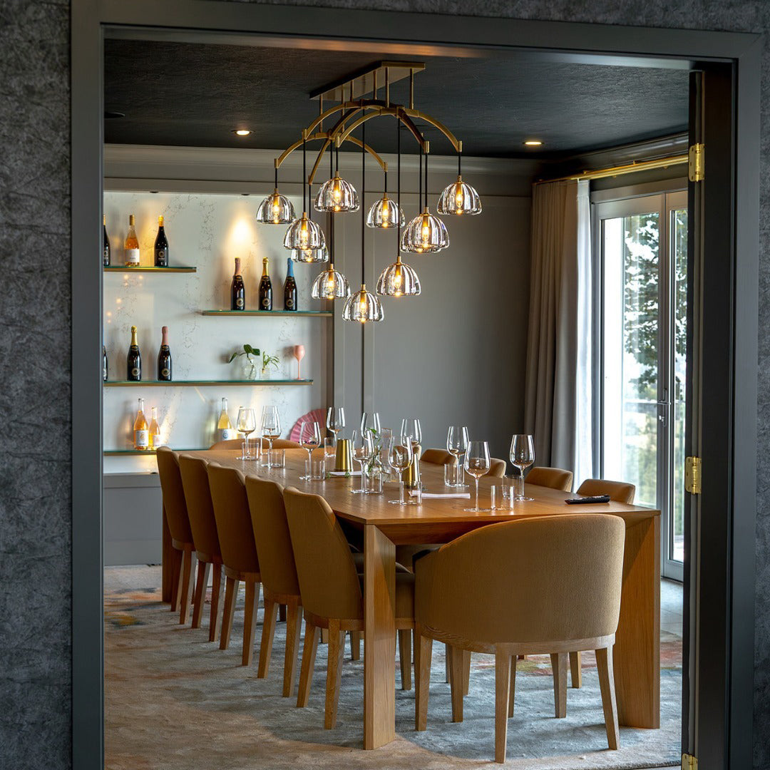 WOMO Crystal Linear Chandelier - Hemisphere