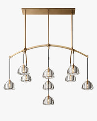 WOMO Crystal Linear Chandelier - Hemisphere